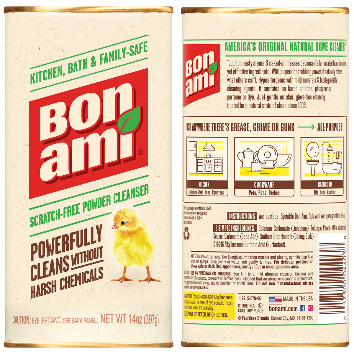 Bon Ami Powder Cleanser 14 oz. – Faultless Brands