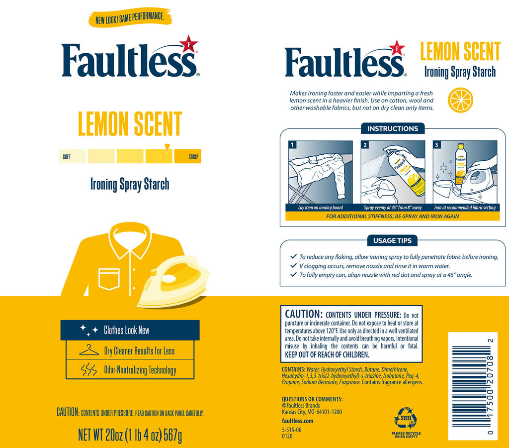 Niagara Lemon Ironing Spray Starch – Faultless Brands