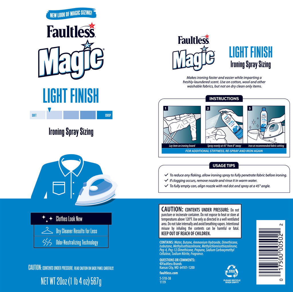 Magic Sizing Light Body Ironing Spray Laundry Supplies, 20 oz