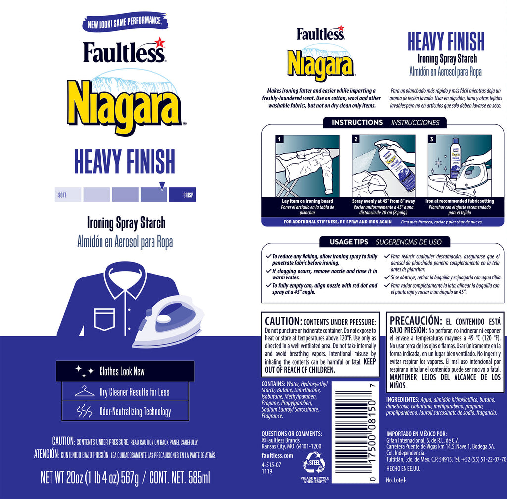 Niagara Heavy Ironing Spray Starch – Faultless Brands